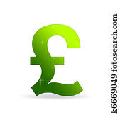 Green British pound Sign