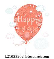 greeting card with a balloon