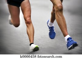 Marathon runners - blurred motion Marathon runners - blurred motion