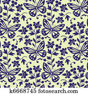 Vector butterflies seamless pattern