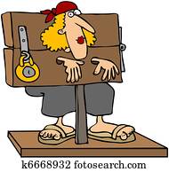 Woman In A Pillory