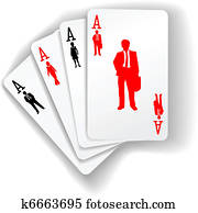 אנשים של עסק, מתאים, אמצעים, לשחק כרטיסים