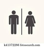 baño, iconos, ilustración