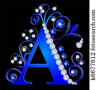 capital letter A blue