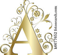 capital letter A gold capital letter A gold