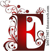 capital letter E red