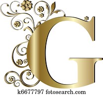 capital letter G gold capital letter G gold