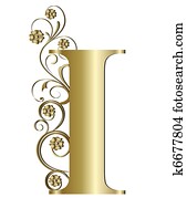 capital letter I gold