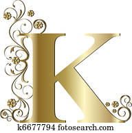 capital letter K gold