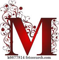 capital letter M red capital letter M red