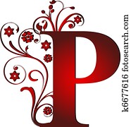 capital letter P red capital letter P red