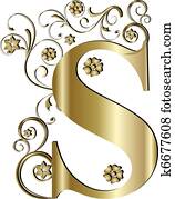 capital letter S gold
