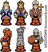 figuren, maskottchen, satz figuren, maskottchen, satz