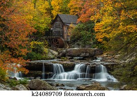 Grist, moinho, cachoeiras