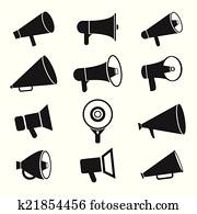 Megaphone icons Megaphone icons