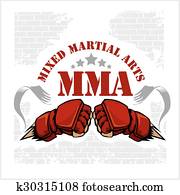 MMA mixed martial arts emblem badges