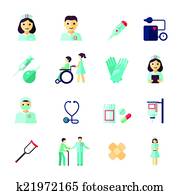 Nurse icon flat