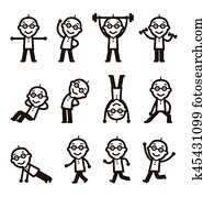 Senior man exercising, health and fitness