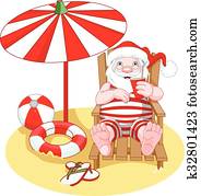 weihnachtsmann, strand weihnachtsmann, strand