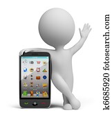 3d, klein, leute, -, smartphone 3d, klein, leute, -, smartphone