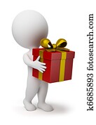 3d, קטן, אנשים, -, מתנה