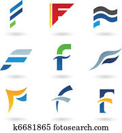 Abstract icons for letter F Abstract icons for letter F