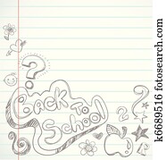 back to school - notebook with doodles back to school - notebook with doodles