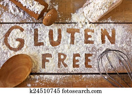 gluten, livre, palavra, com, madeira, fundo