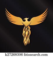 Golden Phoenix Bird logo Golden Phoenix Bird logo