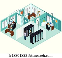 isometrisch, Datacenter, begriff isometrisch, Datacenter, begriff
