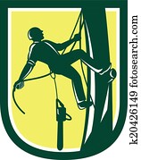 Lumberjack Tree Surgeon Arborist Climbing Retro Lumberjack Tree Surgeon Arborist Climbing Retro