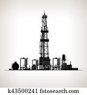 Silhouette Drilling Rig Silhouette Drilling Rig