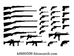 vector gun silhouettes vector gun silhouettes