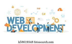 Web development concept. Web development concept.