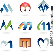 Abstract icons for letter M Abstract icons for letter M