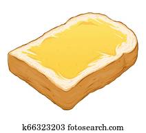 aufgeschnitten, toast, Bread, hand, gezeichnet, abbildung aufgeschnitten, toast, Bread, hand, gezeichnet, abbildung