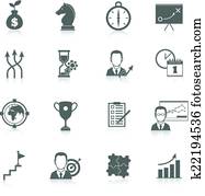 Business strategy planning icons