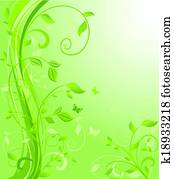 Floral green background Floral green background
