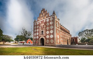 Uayma church, unique colonial architecture in Yucatan, Mexico