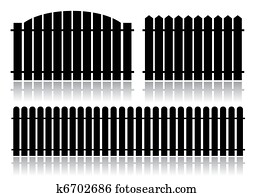 Black fence isolated on white Black fence isolated on white