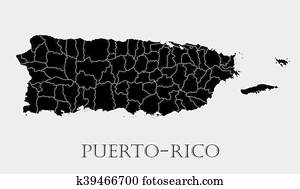 Map Pin With Detailed Map Of Puerto Rico And Neighboring Countries 