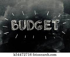 budget, handgeschrieben, auf, tafel
