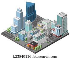 ciudad, céntrico, concepto