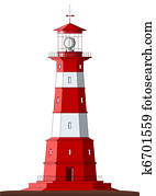 Detailed Lighthouse - isolated on white Detailed Lighthouse - isolated on white