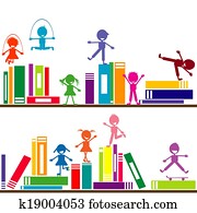 Doodle background with children Doodle background with children