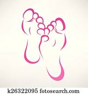 foot print ountlined vector symbol