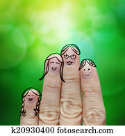 happy finger family on green nature background happy finger family on green nature background