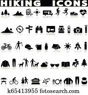 hiking icon set. hiking icon set.