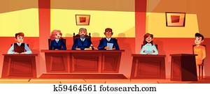 Judges at court hearing vector illustration Judges at court hearing vector illustration