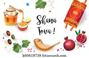 Shana Tova! Happy Jewish New Year Rosh Hashanah greeting card Shana Tova! Happy Jewish New Year Rosh Hashanah greeting card